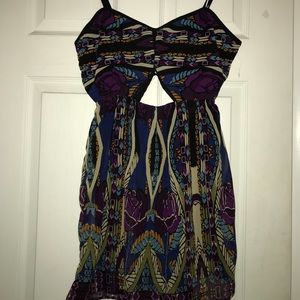 Multicolored dress with cutouts